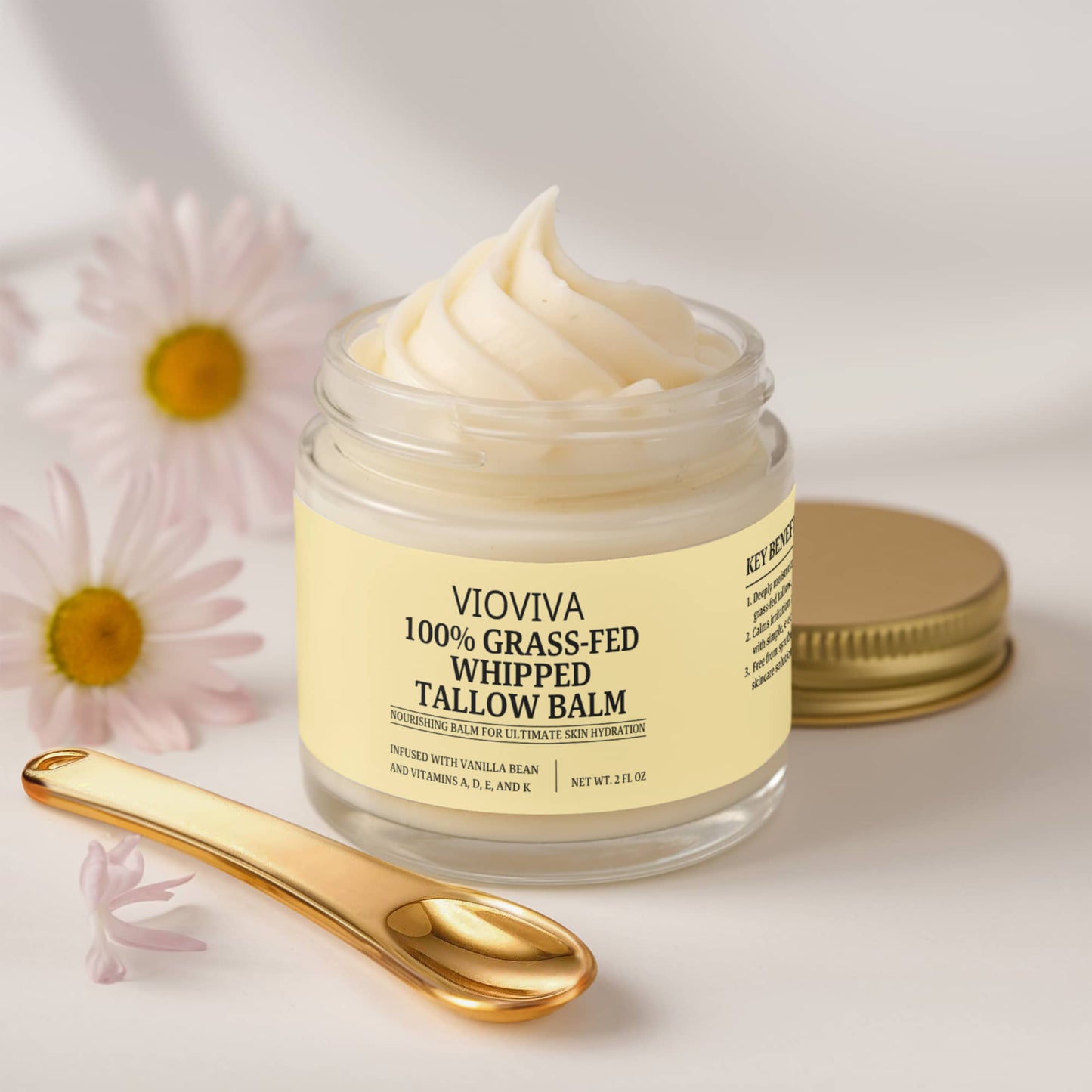 Whipped Grass-Fed Tallow Balm with Vanilla Bean