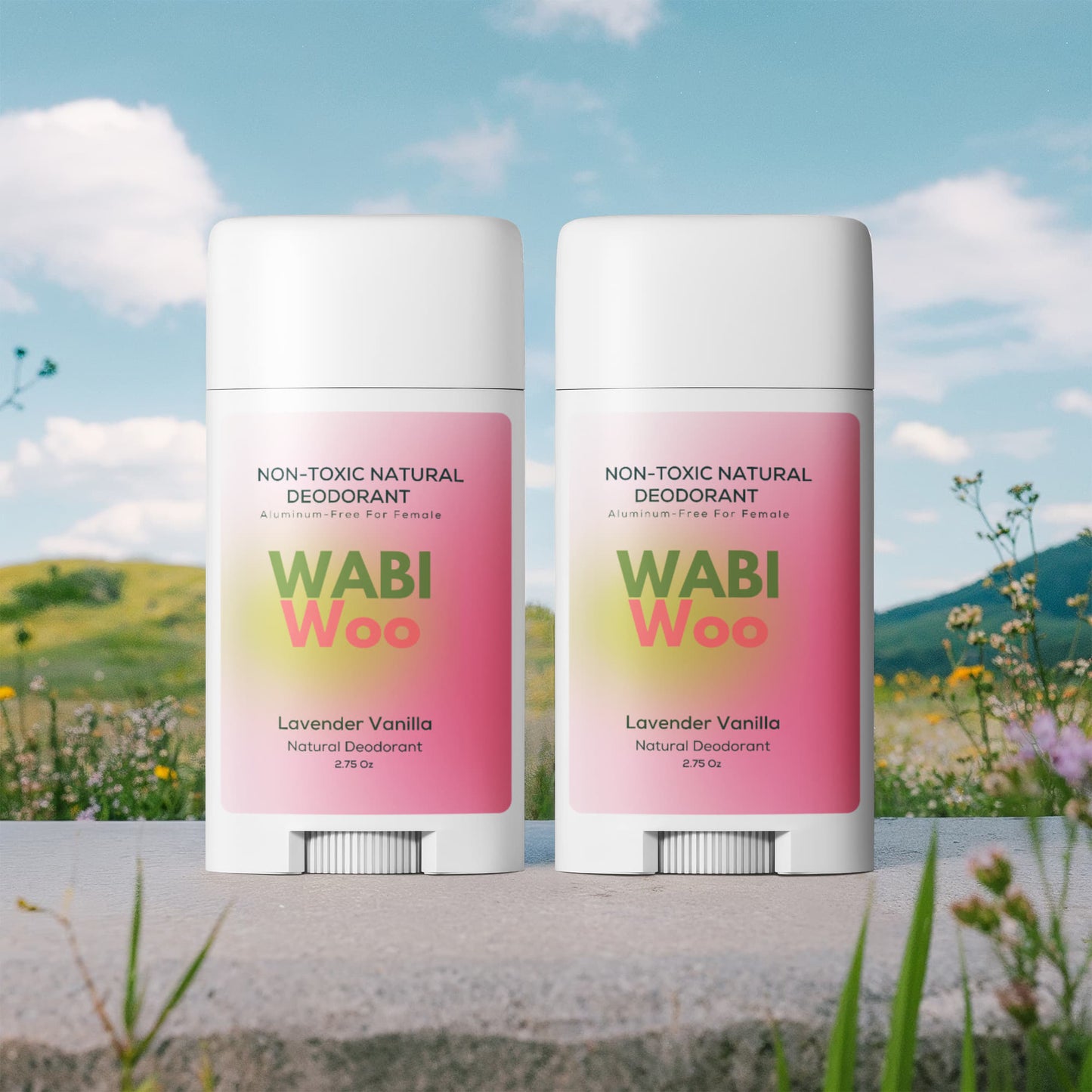 2 Pack Non-toxic Natural Deodorant, Aluminum-Free for Women