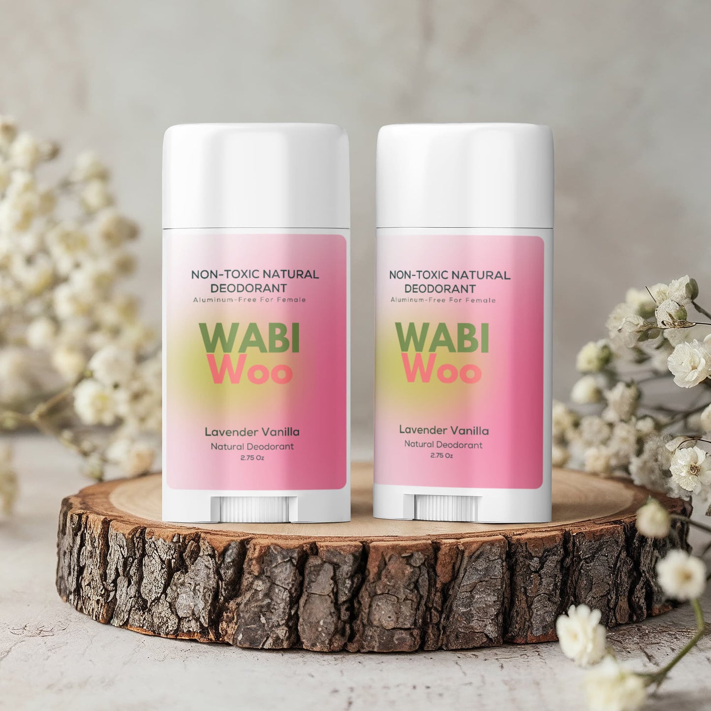 2 Pack Non-toxic Natural Deodorant, Aluminum-Free for Women