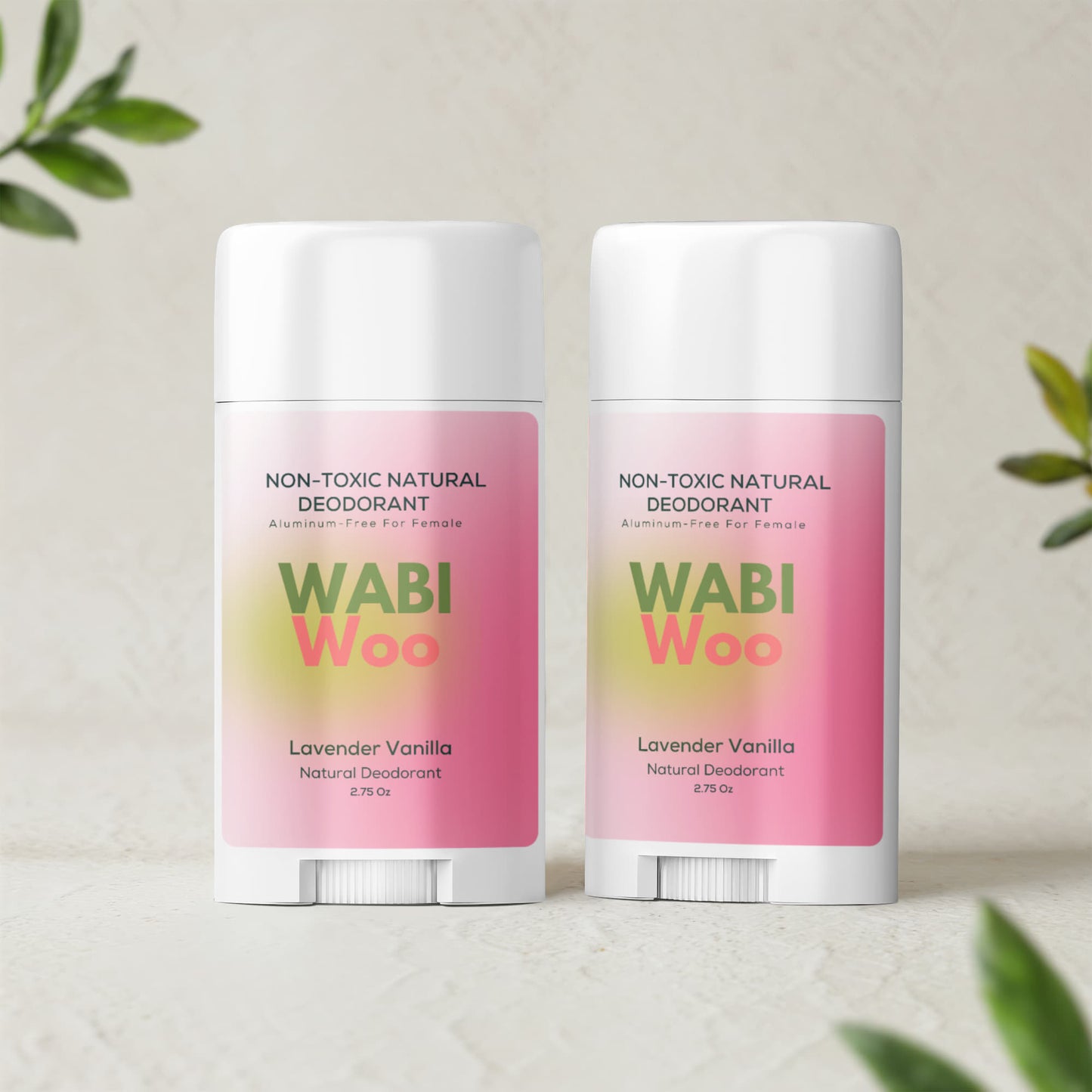 2 Pack Non-toxic Natural Deodorant, Aluminum-Free for Women