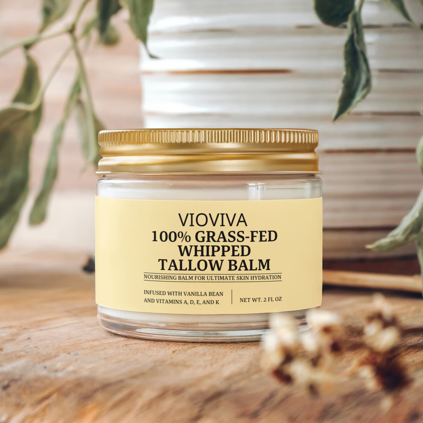 Whipped Grass-Fed Tallow Balm with Vanilla Bean