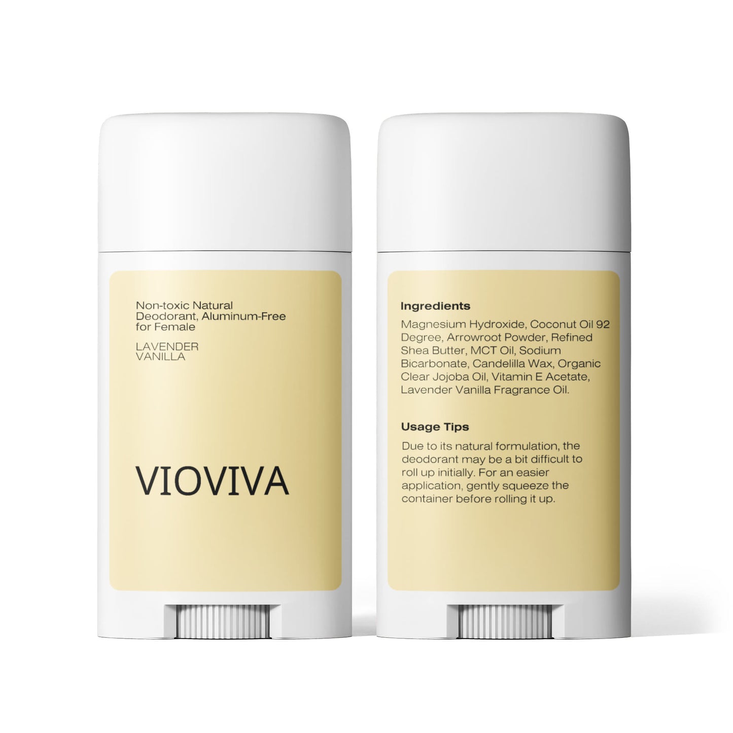 2 Pack Non-toxic Natural Deodorant, Aluminum-Free for Women